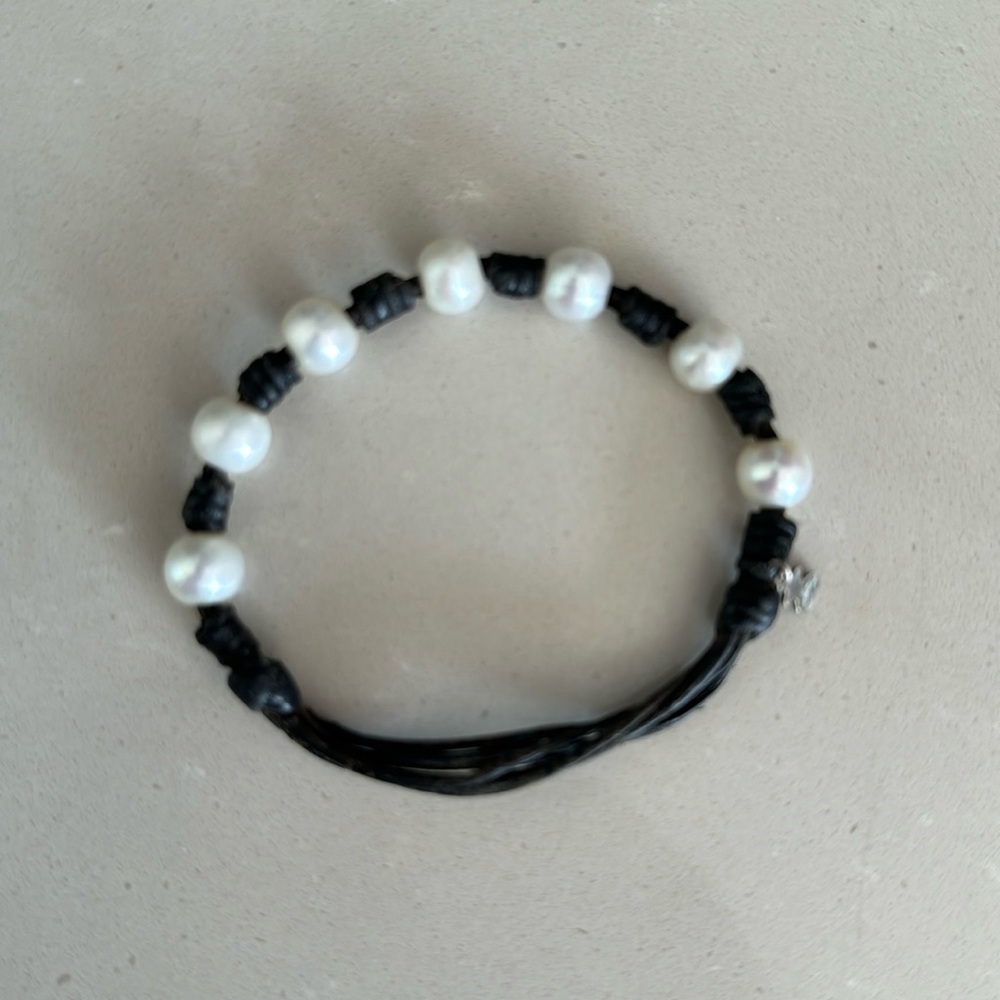 Bracelet Tous real Perl and leather normal wear